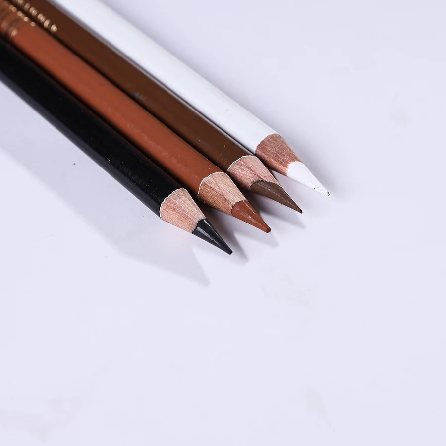 Nyoni-N2828 professional 4 colored charcoal pencil brown black suntan white charcoal pencils set