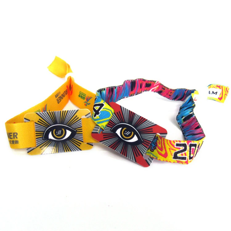 NFC213 bracelet ticket woven event wristband payment bracelet with QR code