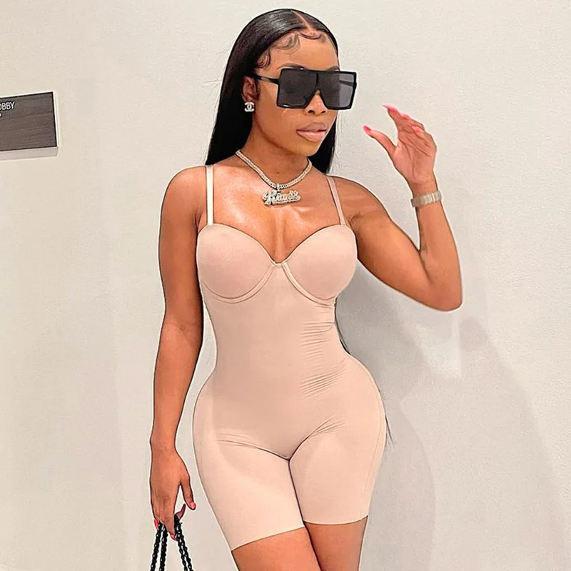 2022 New Arrivals Sexy Solid Color Sleeveless rompers women jumpsuit Sling Backless V Neck Women romper