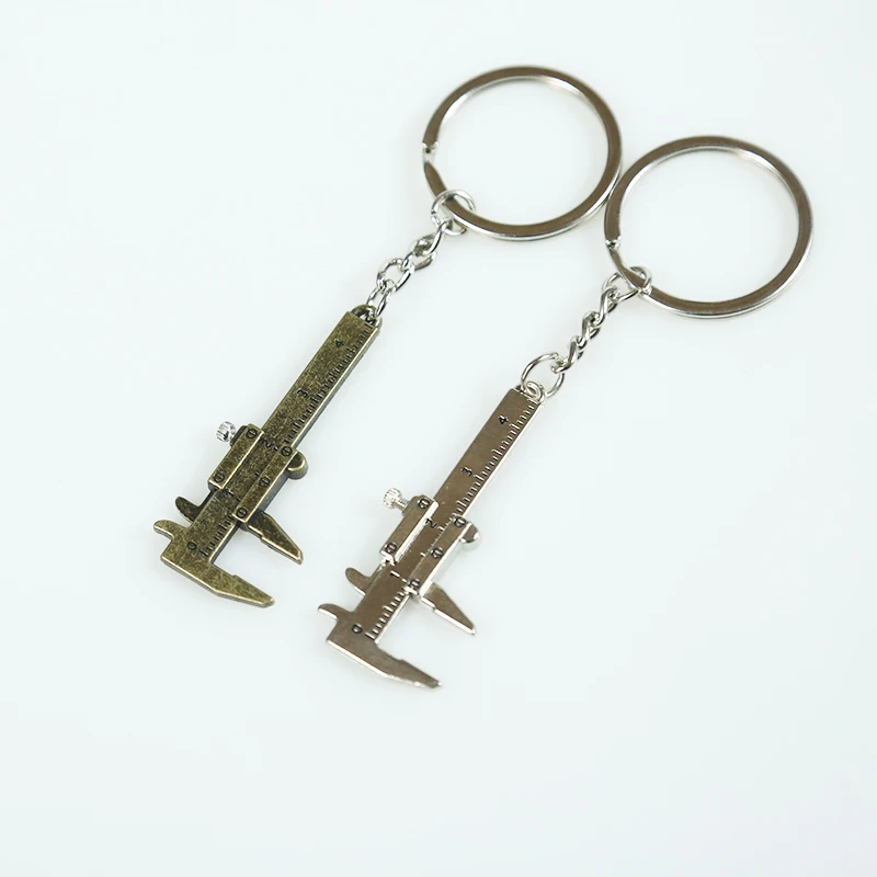 Creative zinc alloy vernier caliper handy measuring tool charm zinc alloy inch mm metal handy measuring tool keychain