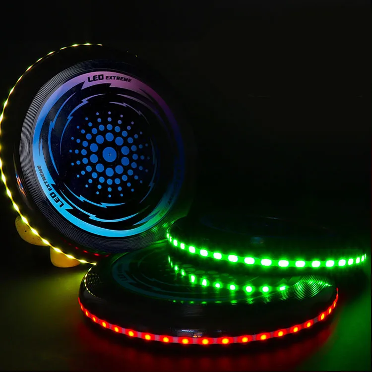 High Brightness LED Frisbee Auto Light Up Outdoor Sport Waterproof 49 LEDs Flying Ring