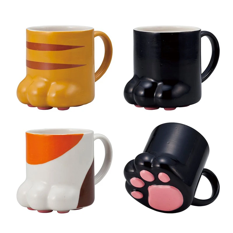 Новый дизайн керамические чашки с милыми котятами и лапками Вдохновляющие кухонные принадлежности фарфоровые 3D кружки кошачьими