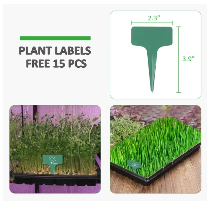 Пластиковые лотки для выращивания растений Naturix 15x11x2 6 дюймов с 10 этикетками лоток семян стартер рассады зеленого