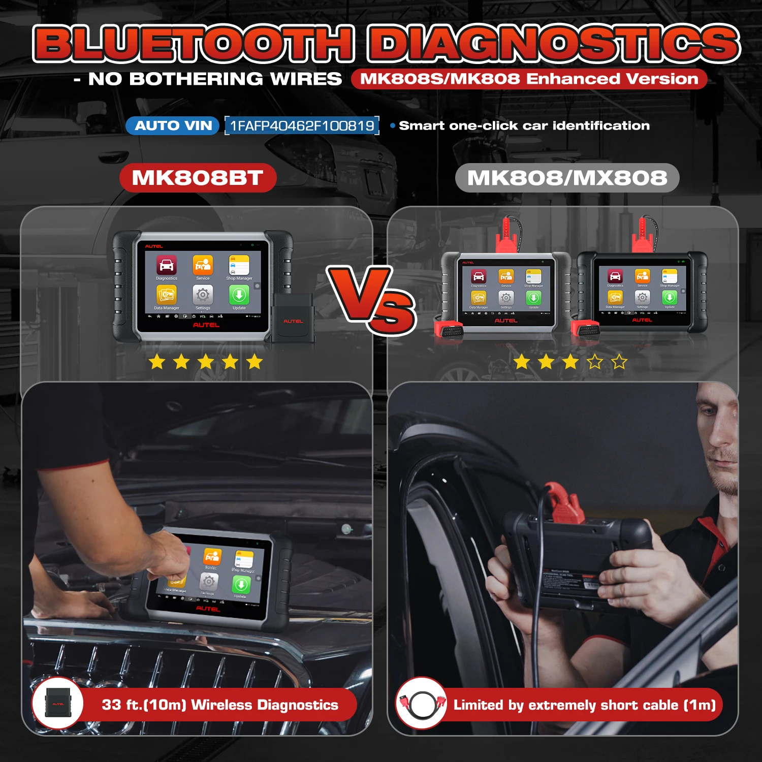 Autel Maxicom Mk808BT PRO Wireless EPB SAS Auto Car Diagnostic Scan Tool Scanners Autel Maxicom MK808BT MK808BT Pro For All Car