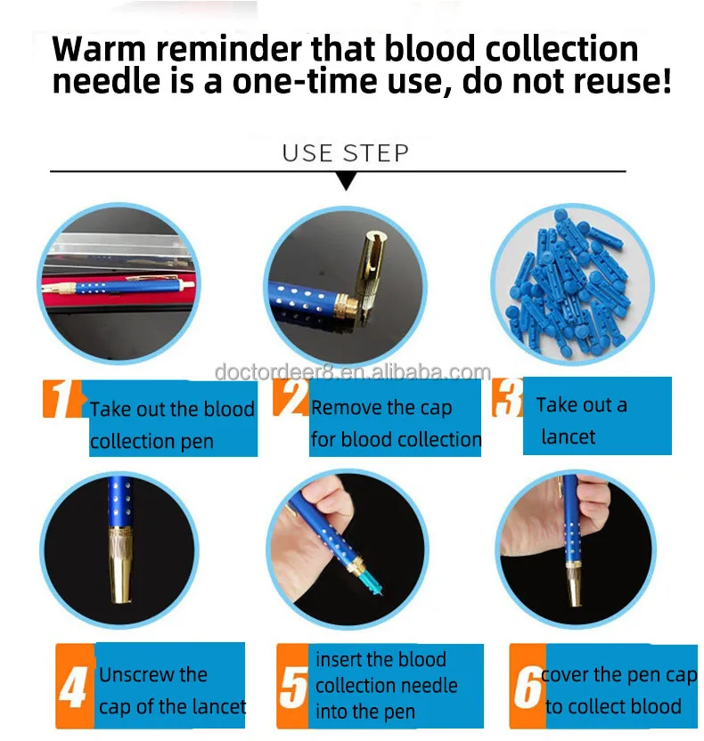 Stainless Steel Lancet Pen Medical Blood Test Sampling Needle for Body Lancing Device with High Efficiency