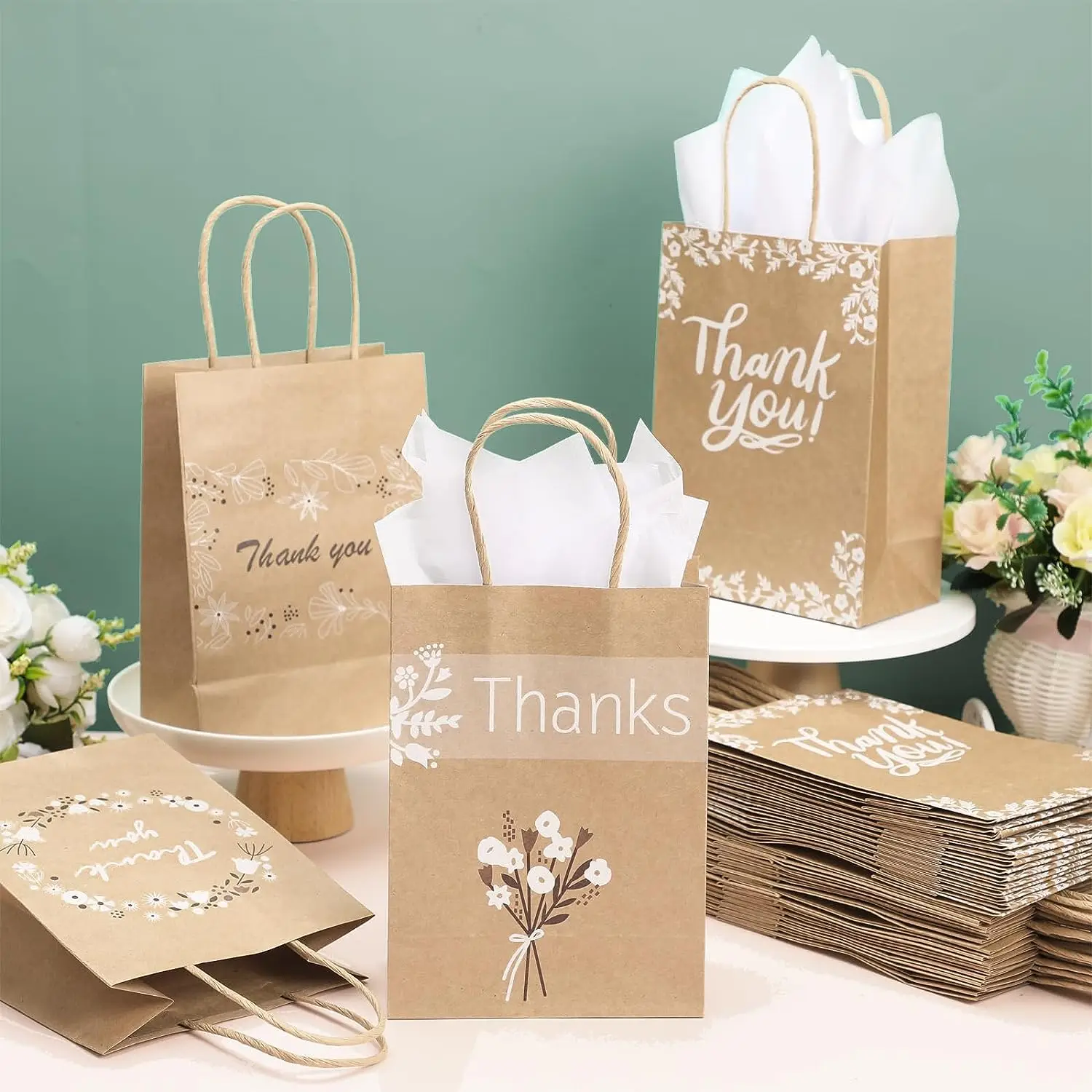 Luxury custom size package personalised mini paper carrier gift thank you bags for small business custom