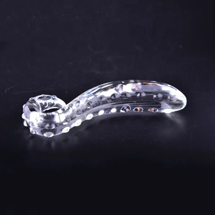 Clear glass dildo with rose tentacle magic  sex toy for female