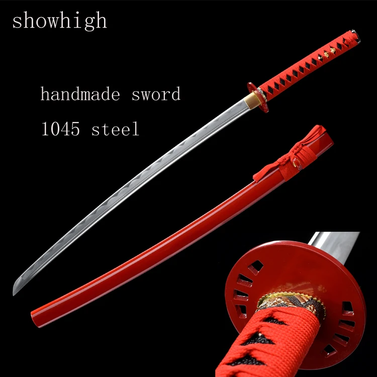 handmade high quality carbon steel battle ready  red  sword ss233