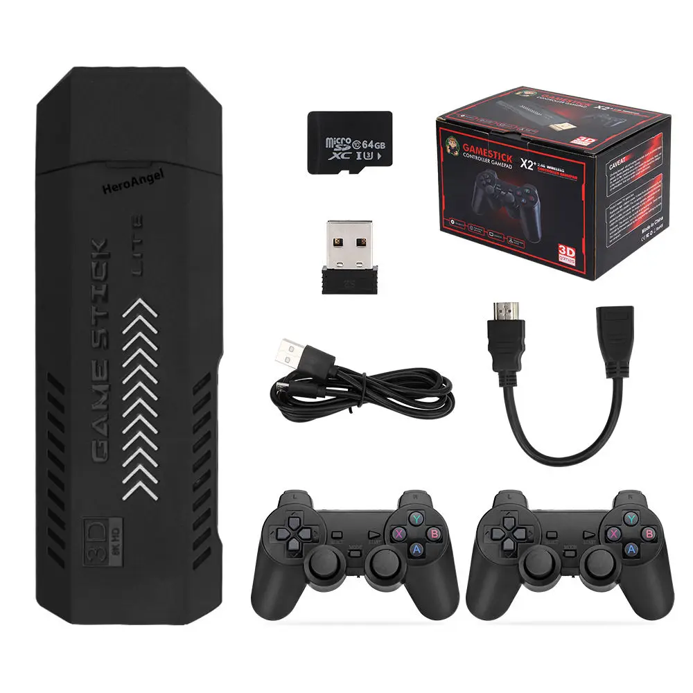 X2 PLUS GD10 PLUS Game Stick 4K Mini Retro 4K Video Game Console 2.4G Wireless Controllers HD 35000 Classic Games For PSP/N64