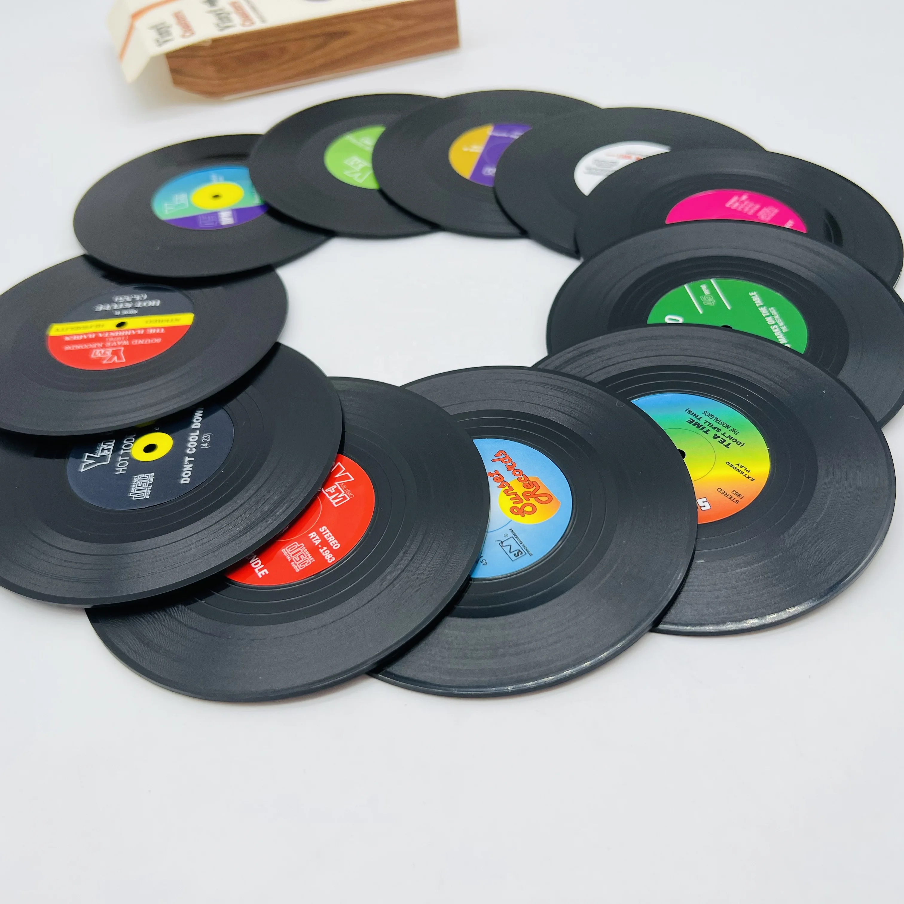Set of 12 Conversation Piece Drink Vinyl Coaster Housewarming Hostess Gifts Wedding Decorations