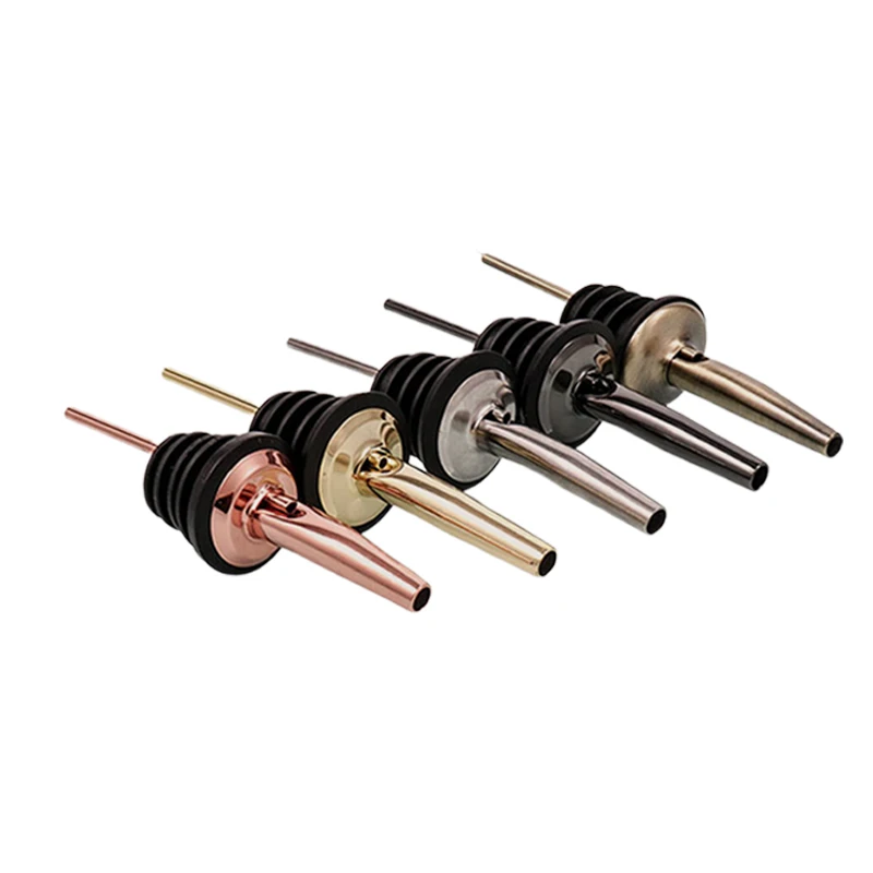 Stainless Steel Kitchen Tools Leak-proof Nozzle Flip Top Olive Oil Vinegar Wine Metal Liquor Bottle Dispenser Pourer Pour Spout