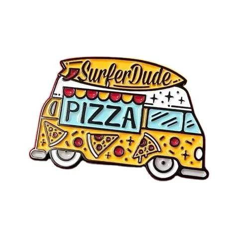 Wholesale High Quality Food Truck Trio Soft enamel metal pin badges its a Street food feast Collar Funny Pins Gift for Friends