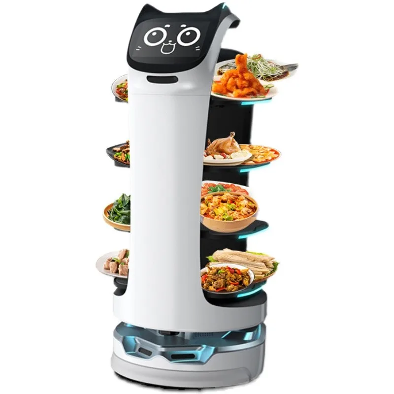 High quality automatic robot waiter delivery robot automatic driving hotel restaurant coffee shop intelligent service robot