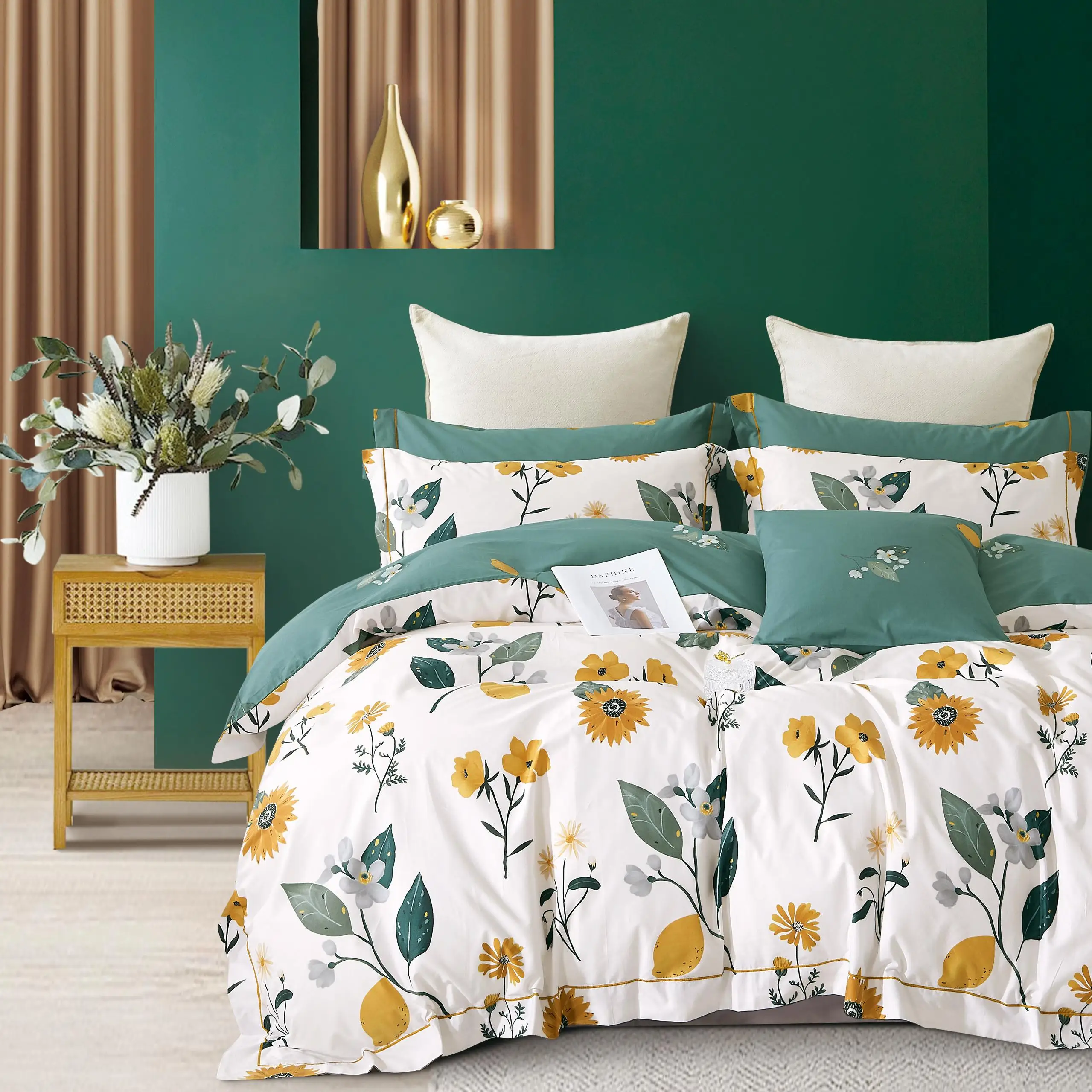 100% cotton printed fabric in roll for bed sheet set