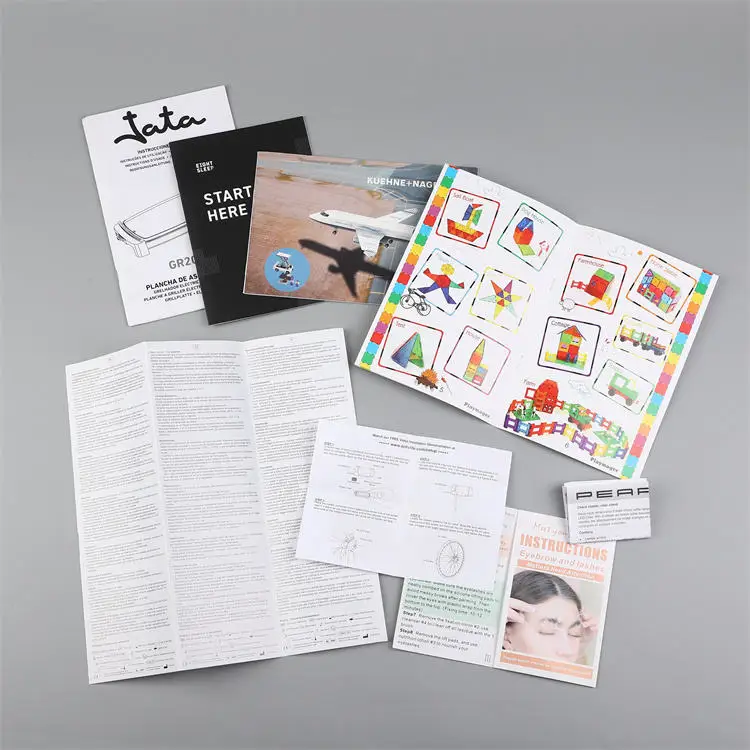 Paper Folded Company Profile Pamphlet Product Instructions Manual Custom Flyer Leaflet Printing Service Instruction Book