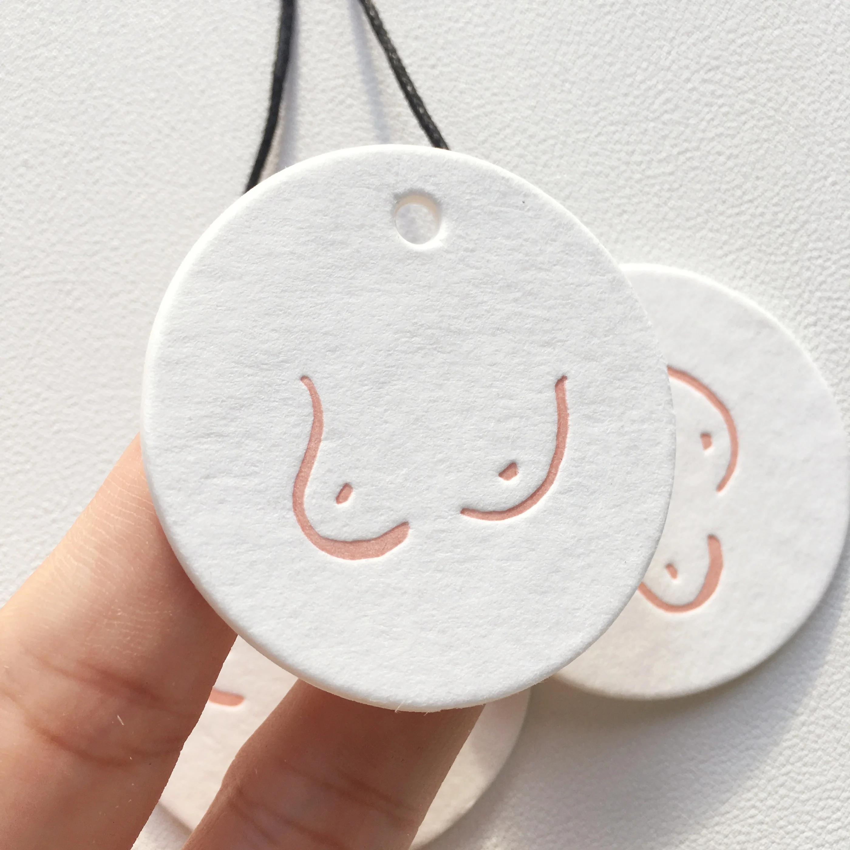 wholesale thick paper biodegradable customized earrings hair hang tag