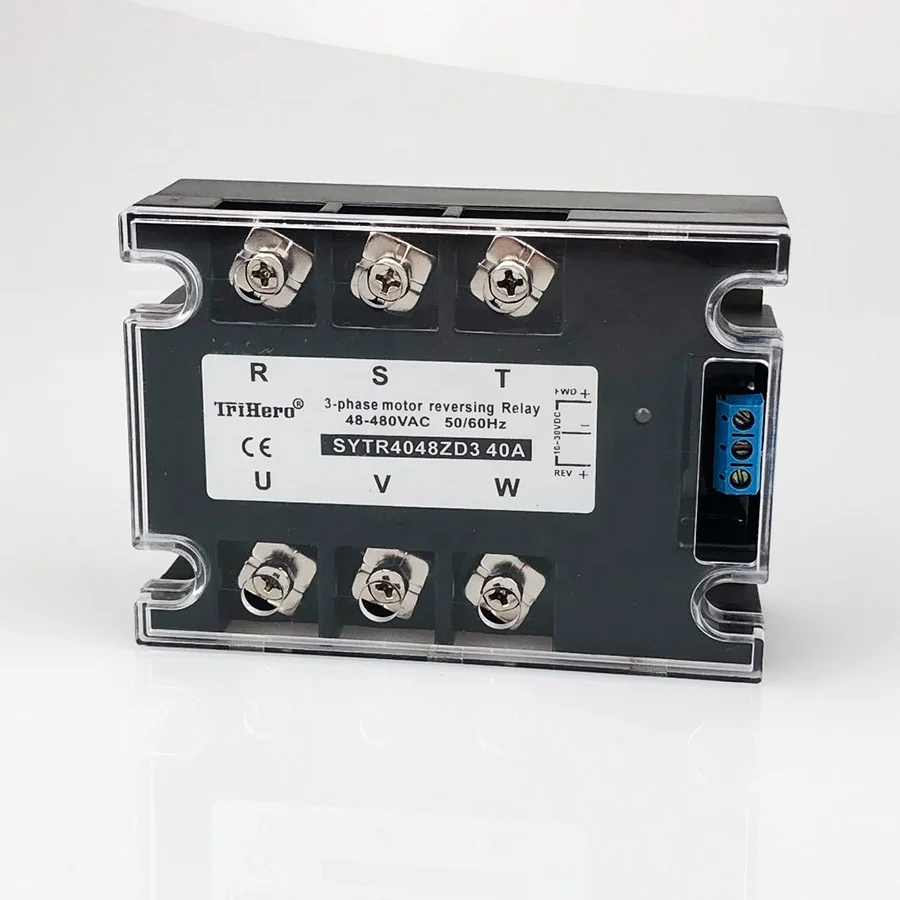 40A Three phase motor control module SSR solid state relay 3 phase solid state motor reverser ac 90-280V control