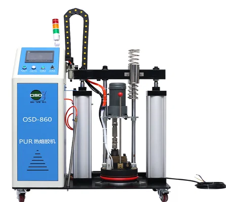 PUR tank automatic hot melt glue adhesive spray machine system for washing machine top plate