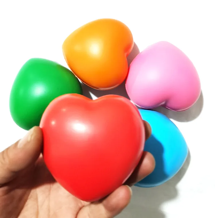 2022 Hot Selling 70mm Love Heart Stress Toy Heart Stress Ball For Promotion Gift