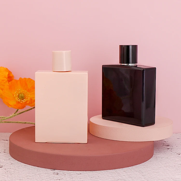 100 мл Розовые Квадратные стеклянные пустые прямоугольные флаконы для духов, распродажа