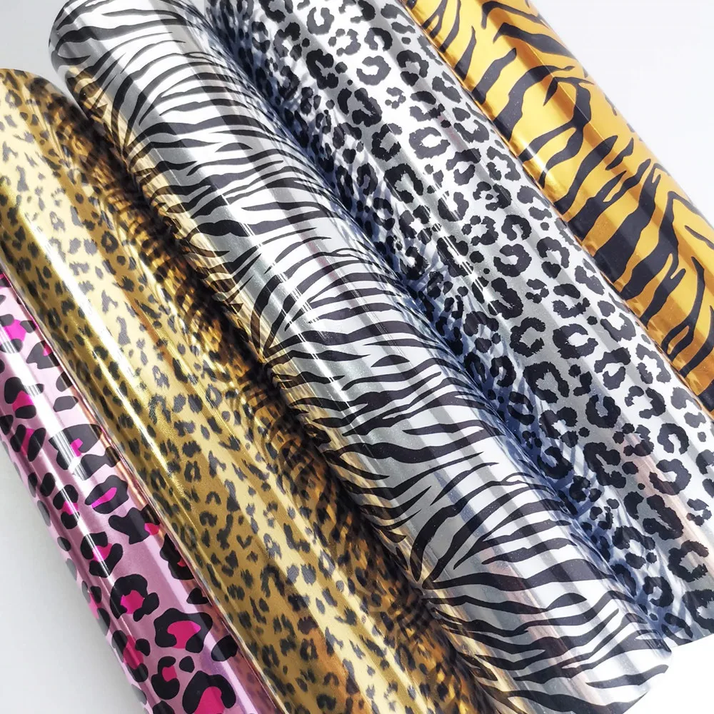 Белый черный узор принт животных теплопередача виниловая ткань материал для одежды