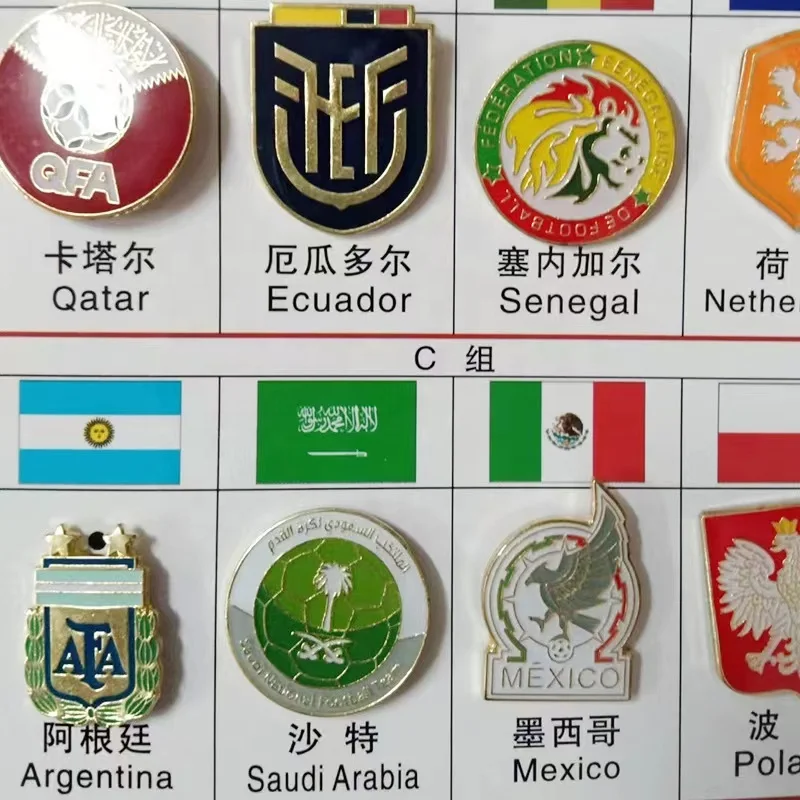 In stock 2022 World  Football  Pin Badges Whole set football team  badges football club pin badge