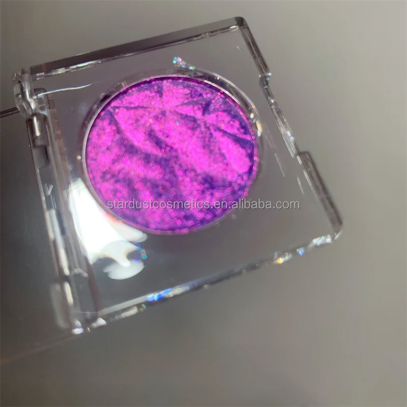 single one color Custom Eyeshadow Multi-Chrome Eye shadow indie Makeup Chameleon Glow pressed metallic powder pans with package