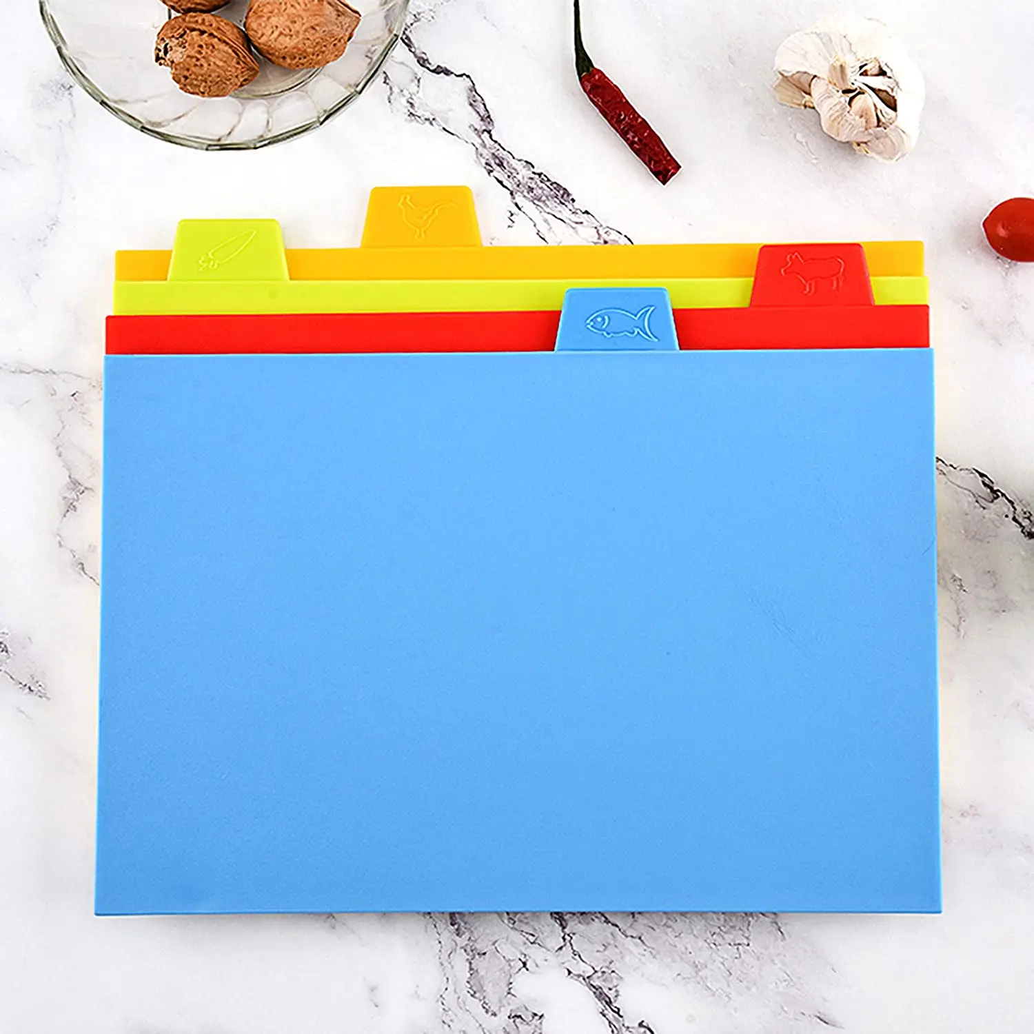  Food Grade Non-slip 4 шт цветные тонкий коврик с крылом подставка пластиковая игральная разделочная доска