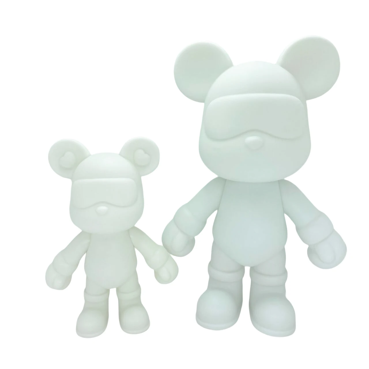 DIY handmade crafts cool bear fluid violent bear embryo white bear coloring fluid art painting vinyl statue