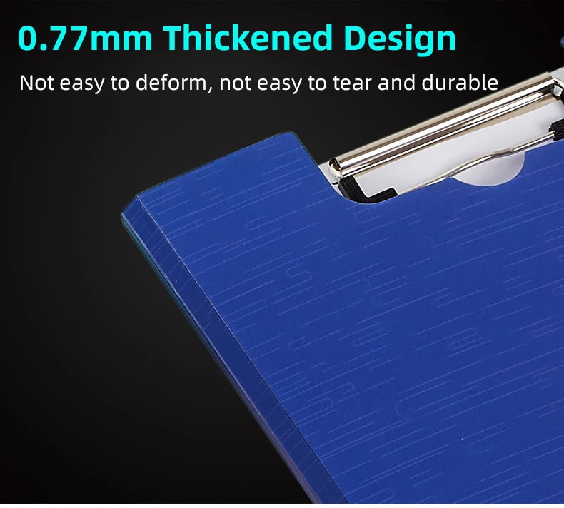 Custom Printed Logo PP Clip Board A4 Folder Plastic Clipboard With Elastic Band