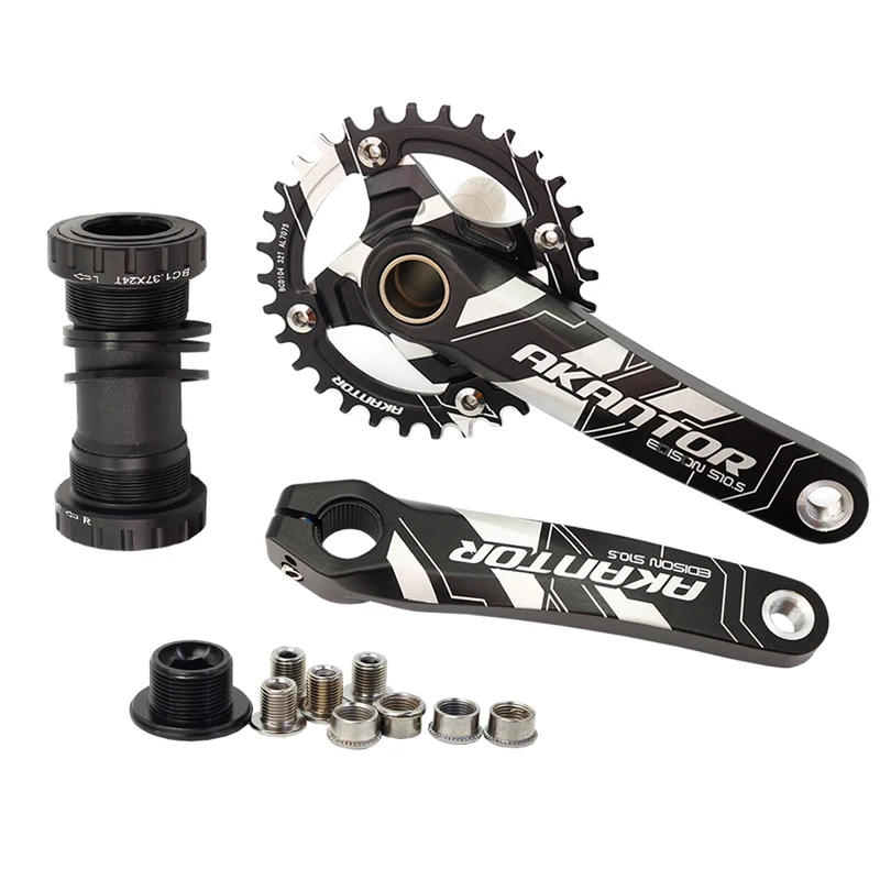 AKANTOR MTB Road Bike Crankset Bicycle Crank & Chainwheel Bottom Bracket Axis 170mm 104BCD 32 34 36 38 T Chain Ring Crank Set
