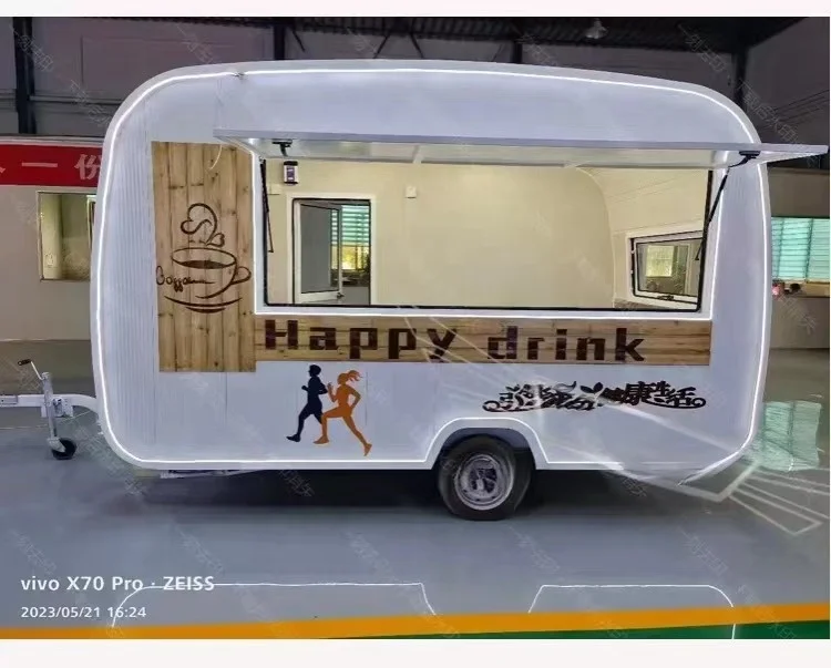 hotdog food cart trailer street mobile kitchen restaurant fast food dining car for sale