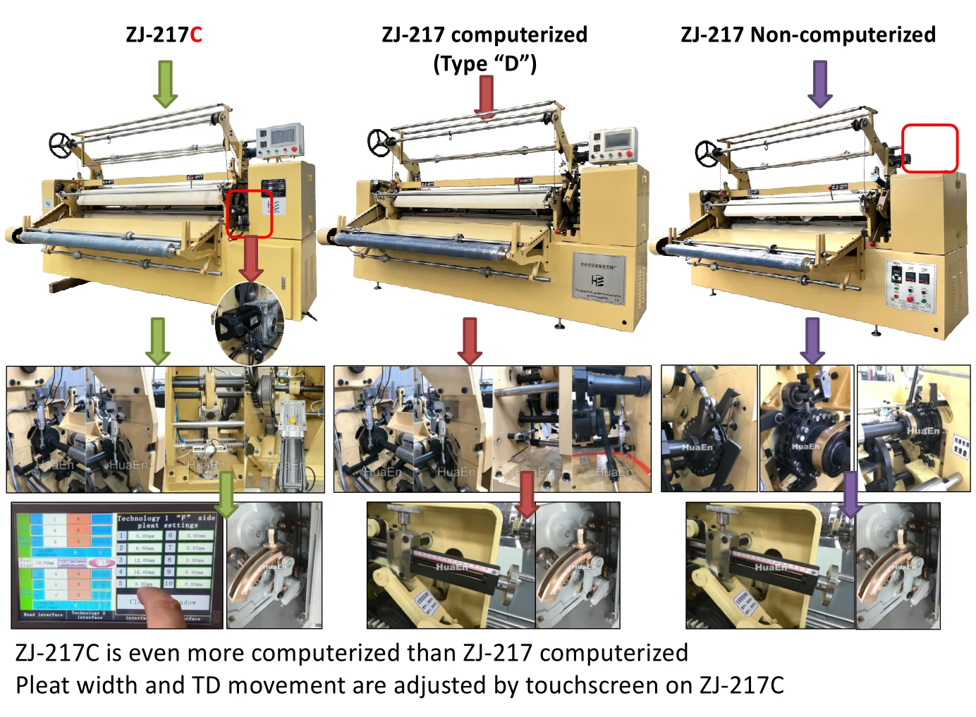 Huaen производитель ZJ-217 ZJ-416 ZJ-316D ZJ-516 ZJ-816 ZJ-217-T он-202 HE-217-Bpleating машина для ткани