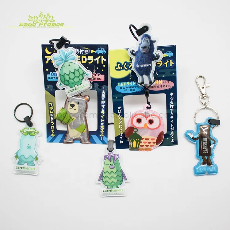 2024 2025 New design Led PVC light Key holder, OEM/ODM full color custom logo pvc keychain with kinds of shapes