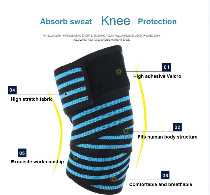 Nylon Spandex Sports Knee bandage For Arthritis Support Compression Tapes Sports Volleyball Fitness Thigh Bands