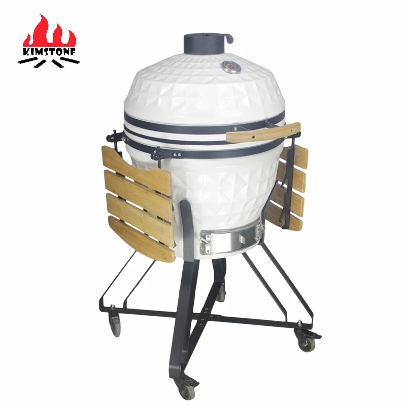 Kimstone 24 Inch Ceramic Charcoal Outdoor Kitchen Pizza Oven Bbq Grills Cast Iron Support OEM