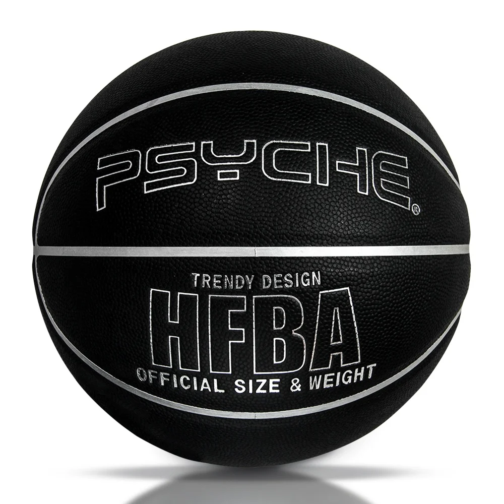 psyche custom leather basketball official size 7 professional basketball ball with with silver logo
