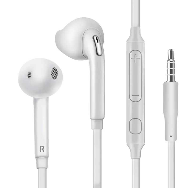 OEM s6 s7 earphone wired remote 1.2M 3.5mm high fidelity earbuds in-ear headphones build-in for phone