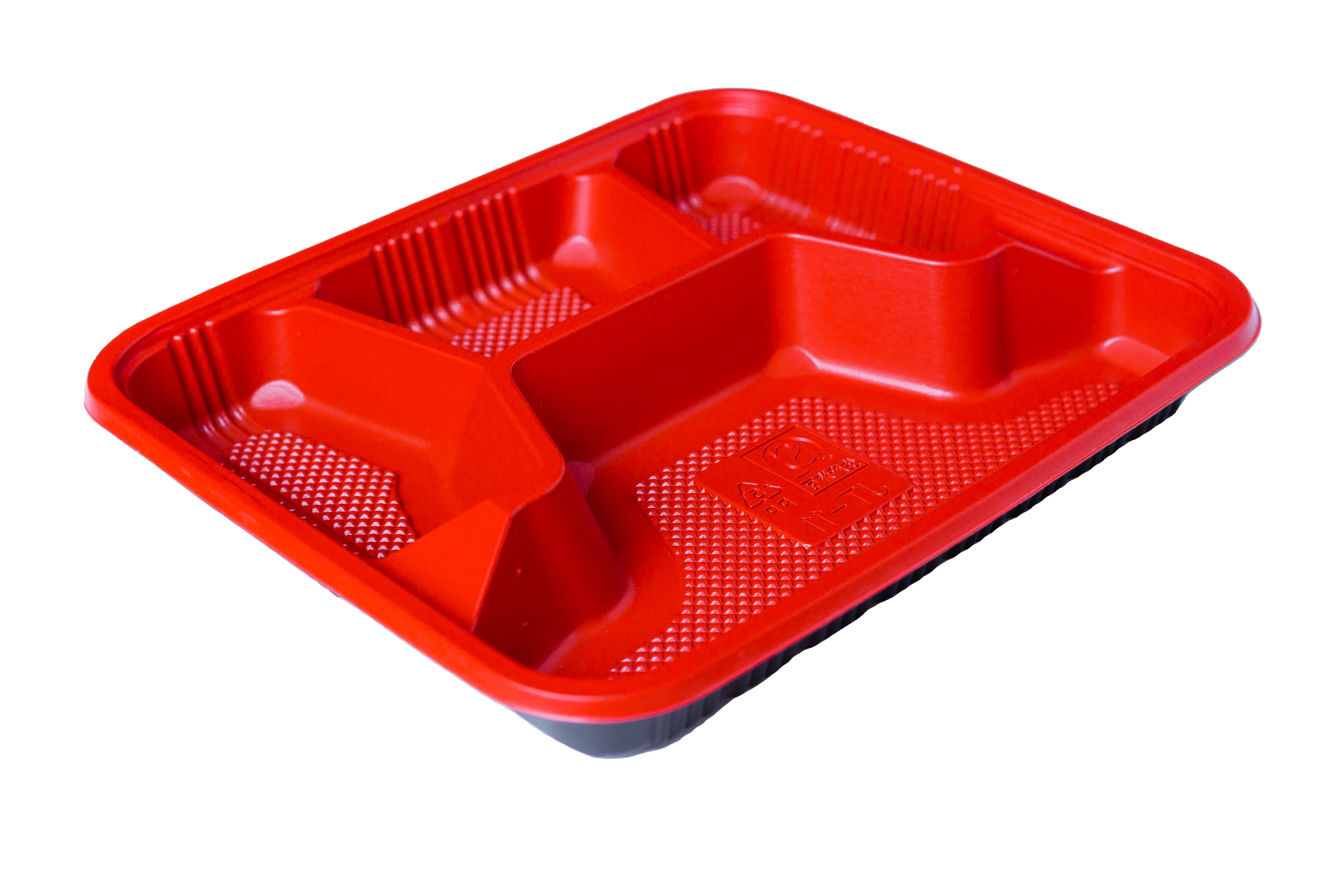 China Supplier Takeaway Food Container Pp Plastic 4 Compartments Bento Box Disposable Lunch Box With Clear Lids