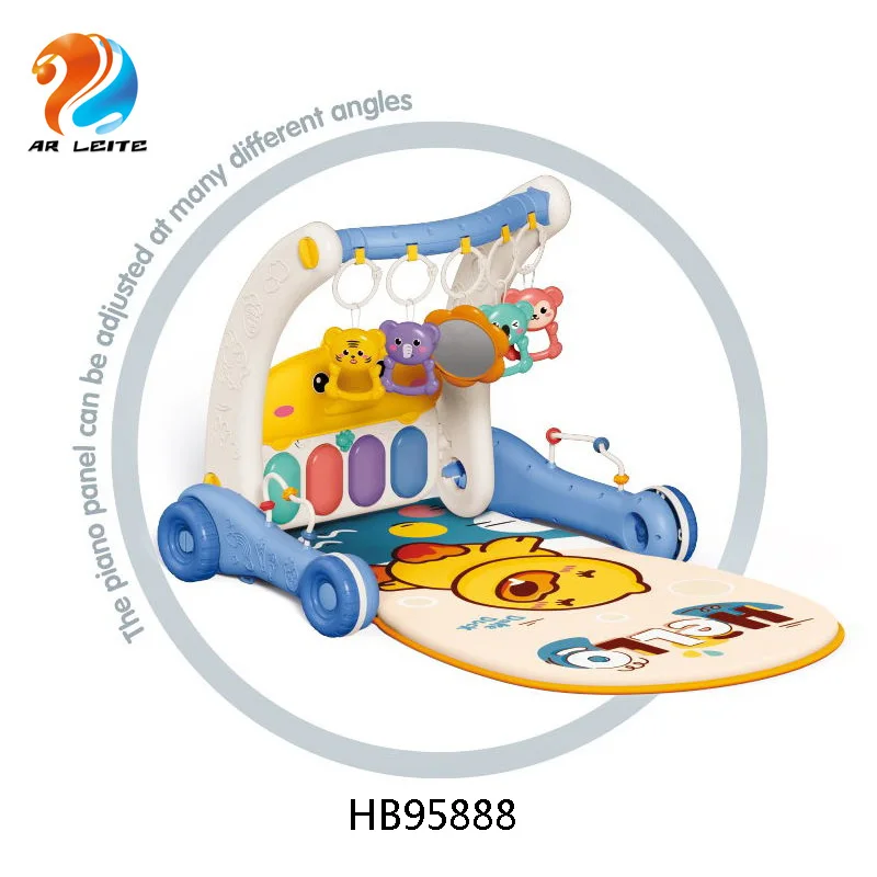 High Quality 2 In 1 educational toys Infants Piano Rack & Walker Activity Center Play Mat Baby Gym
