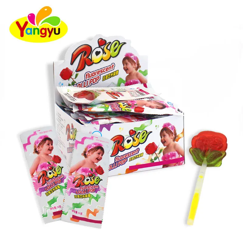 Двойная красная роза красочная Конфета светящаяся палочка леденец