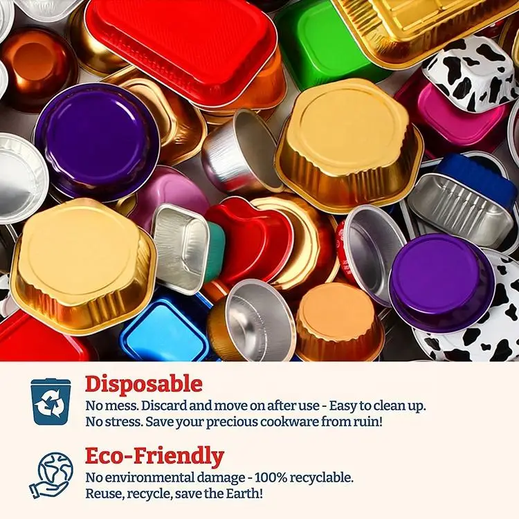 Wholesale Custom Logo 125ML 4 oz Oven Safe Disposable Aluminum Foil Container Baking Cups with Pet Lid