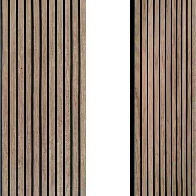 Decorative Akupanel Mdf Natural Oak Wood Veneer Pet Felt Noise Insulation Soundproof Slat Wood Acoustic Panels for Ceiling