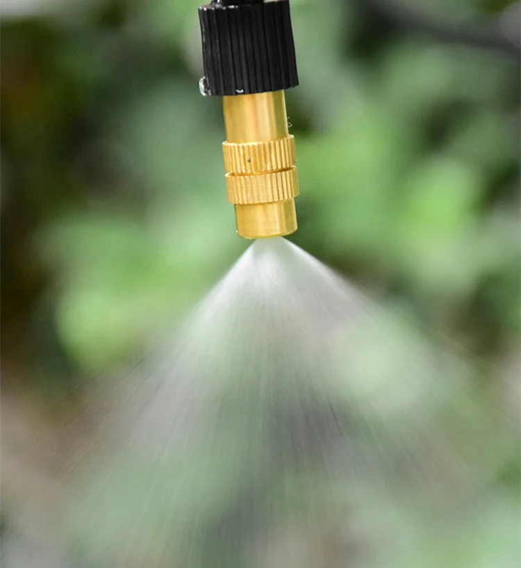 Brass Mist Nozzle 6mm Metal Garden Lawn Irrigation System Sprayer for Agriculture Water Pressure Source Greenhouse Outdoor Usage