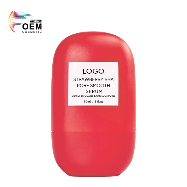 Organic Natural Pore Treatment Strawberry Enzyme Visibly Minimize 30ml Face Bha Facial Serum For Sensitive Skin