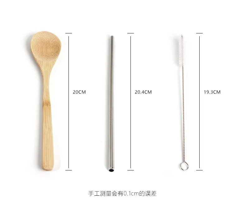 Eco-friendly portable organic tableware creative outdoor travel bamboo reusable straw cutlery set