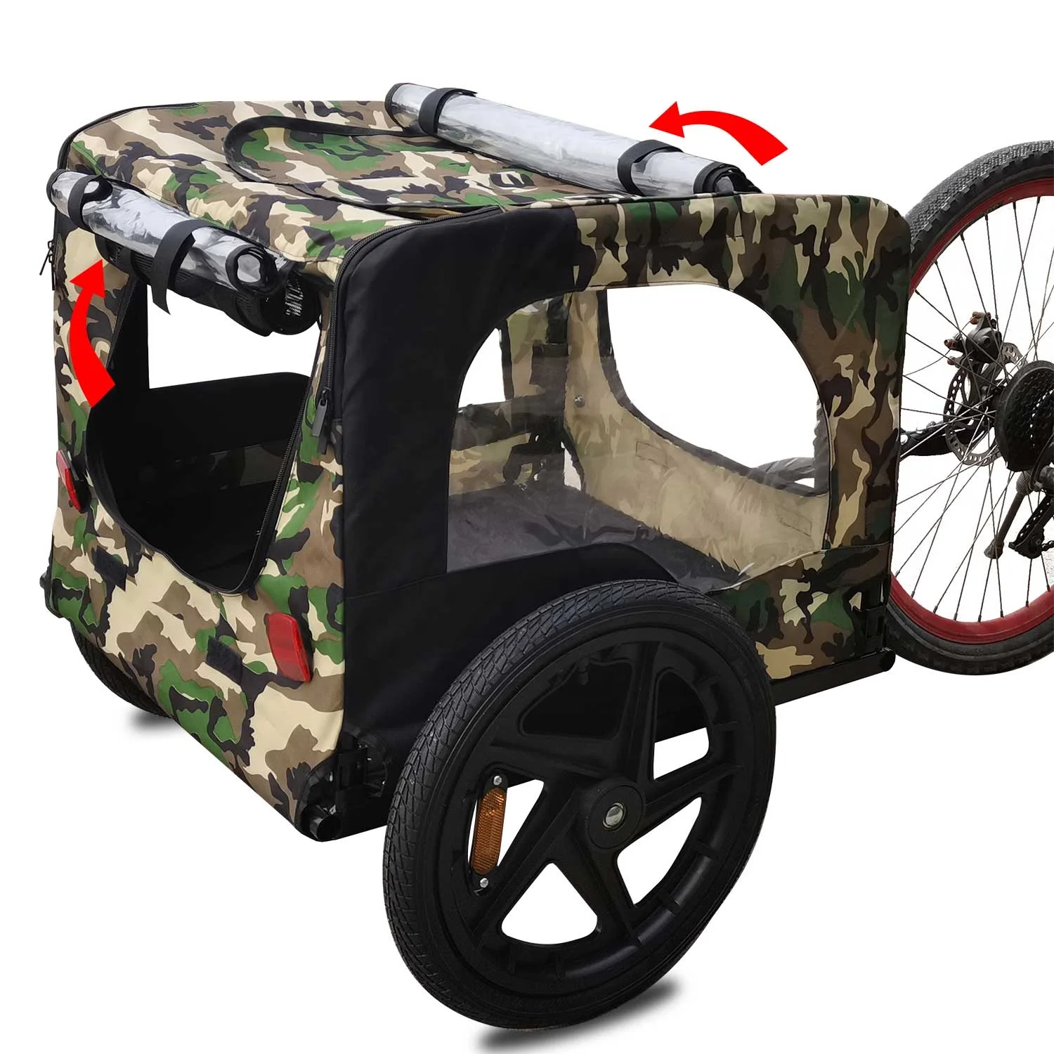Pet Bike Trailer Bicycles Dog Trailer Folding Camper Trailer Pet Cart Bicycle Wagon Cargo Carrier Attachment For Travel