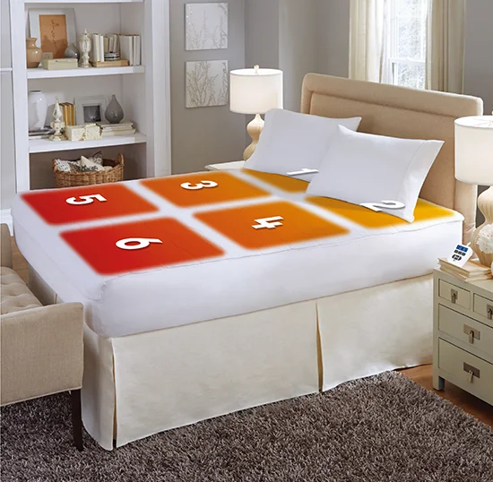 Washable intertek large double bed electric thermal blanket Quilted Heated Mattress Pad with 10 Heating Settings