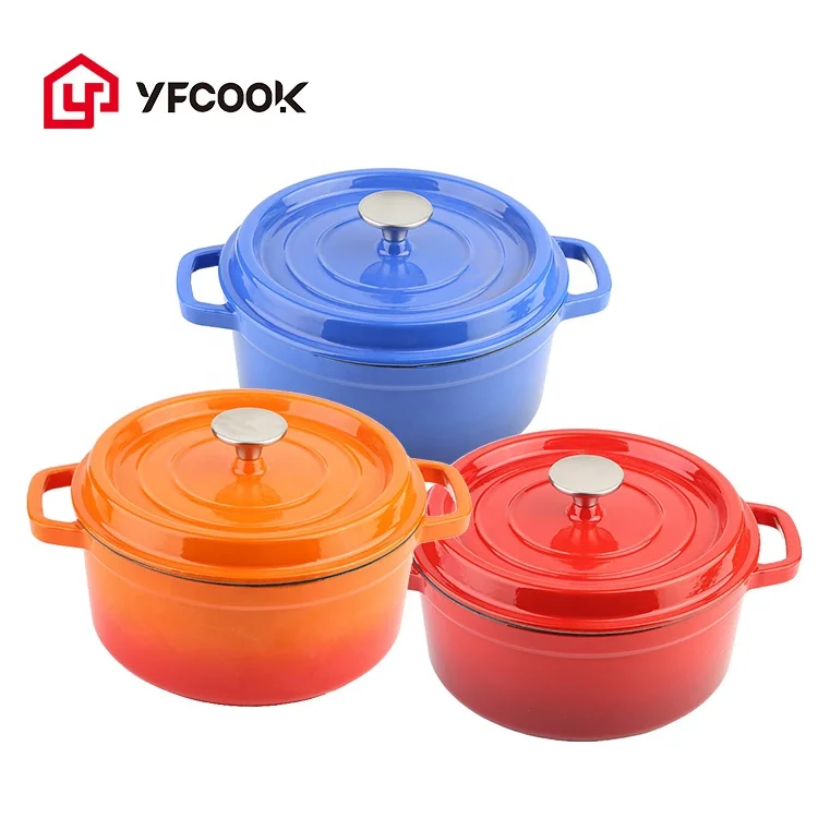 20/22/24/26/28 cm  Enameled Cast Iron Dutch Oven Pot with Lid / Non-stick Dutch Oven for Bread Baking, Dual Handles Cookware