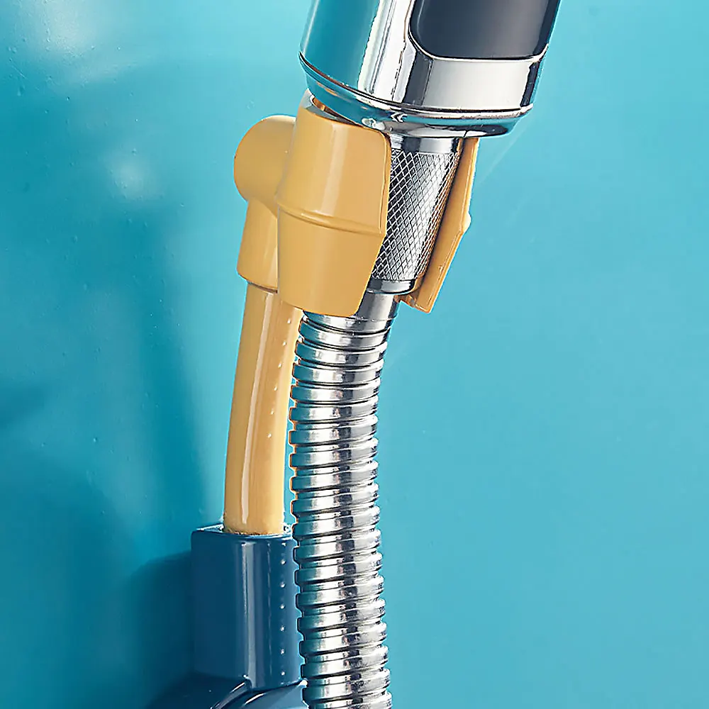 Rotatable Shower Hook Holder 360 Degree Wall Mount Multifunctional Punch-Free Shower Head Holder Rotatable Bracket